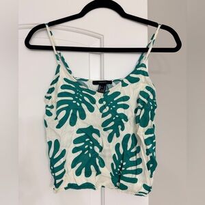 Forever 21 Teal Leaf Print Camisole